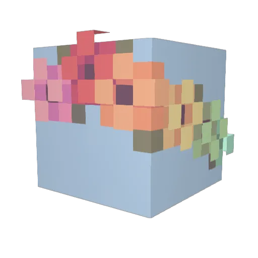 hypeLeq Minecraft avatar head, 3D render