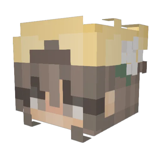 hypeannika Minecraft avatar head, 3D render