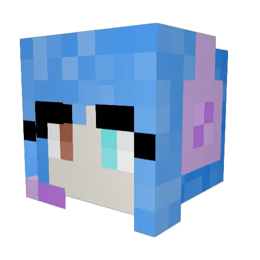 hyreix Minecraft avatar head, 3D render