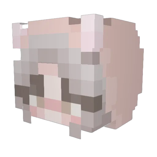 hyueii Minecraft avatar head, 3D render