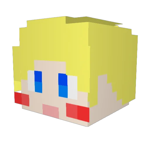 hyunjunnnnnnnnnn Minecraft avatar head, 3D render