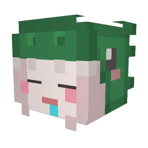 hyunsol_ Minecraft avatar head, 3D render