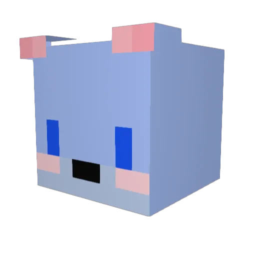 hyuuue Minecraft avatar head, 3D render