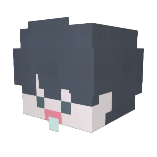 hyuuuni_ Minecraft avatar head, 3D render
