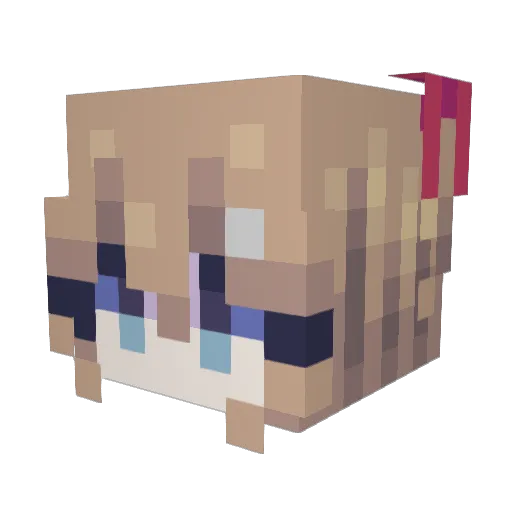 hyuvn Minecraft avatar head, 3D render