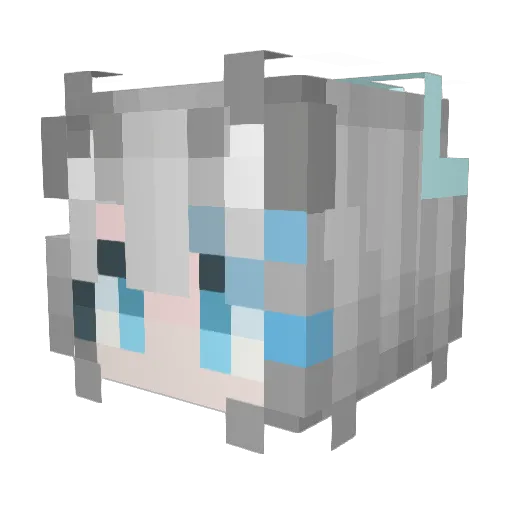 hywow Minecraft avatar head, 3D render
