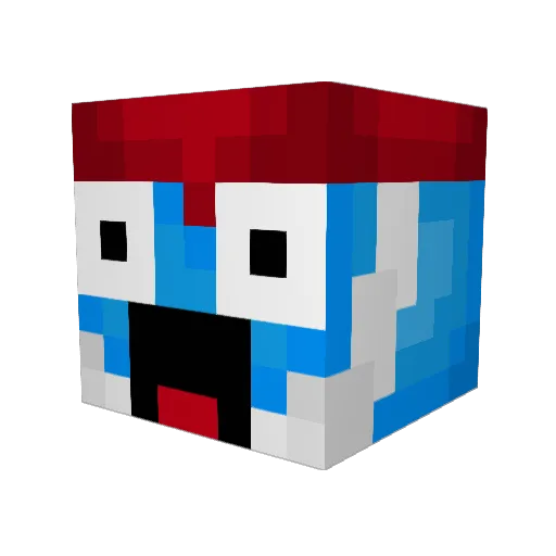 hyz7 Minecraft avatar head, 3D render