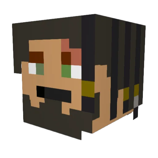 i445566d Minecraft avatar head, 3D render