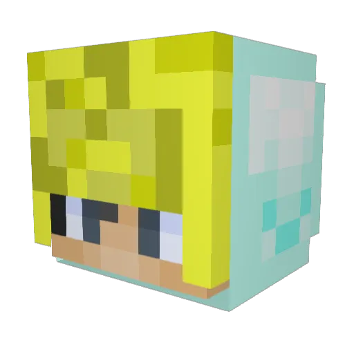 iA7medi Minecraft avatar head, 3D render