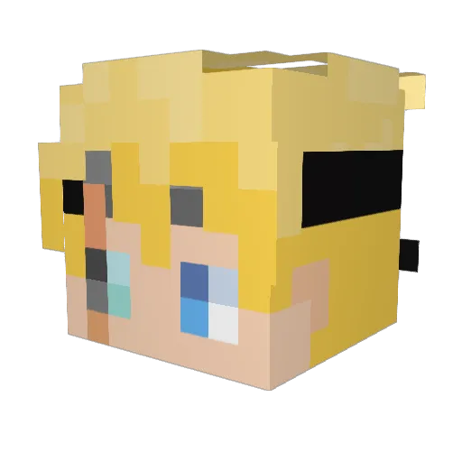 iAlexT Minecraft avatar head, 3D render