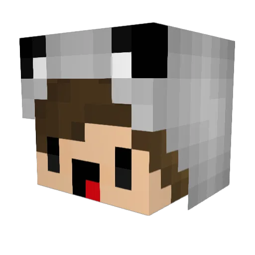 iAlexu Minecraft avatar head, 3D render
