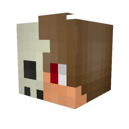 iAmAlcachofa Minecraft avatar head, 3D render