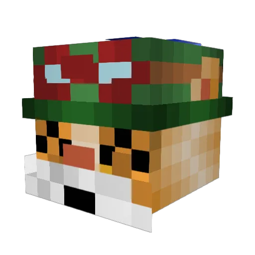 iAmDowny Minecraft avatar head, 3D render