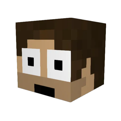 iAmericanSloth Minecraft avatar head, 3D render