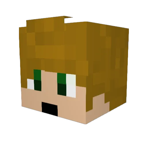 iBenlo Minecraft avatar head, 3D render