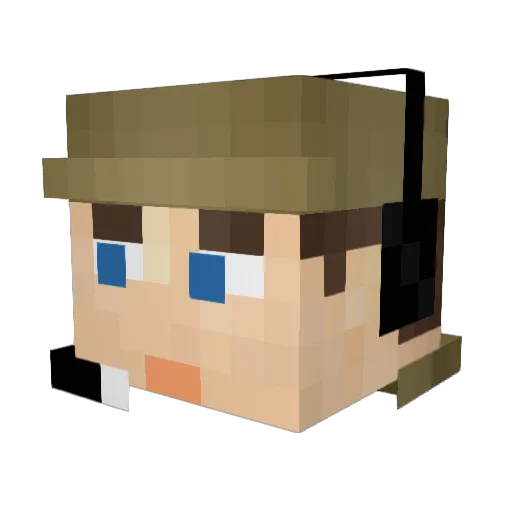 iBisse Minecraft avatar head, 3D render