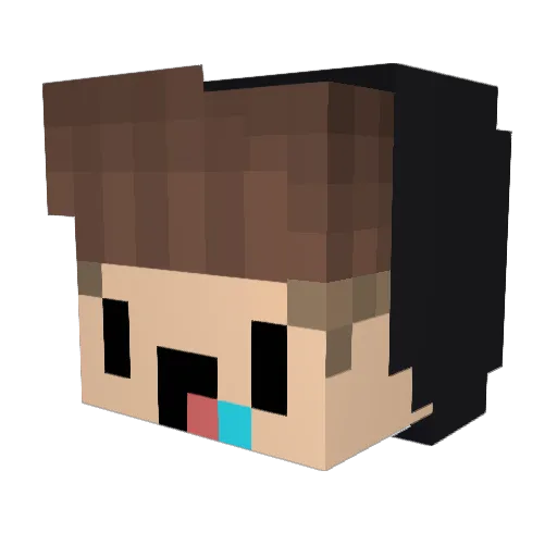 iBlu21 Minecraft avatar head, 3D render
