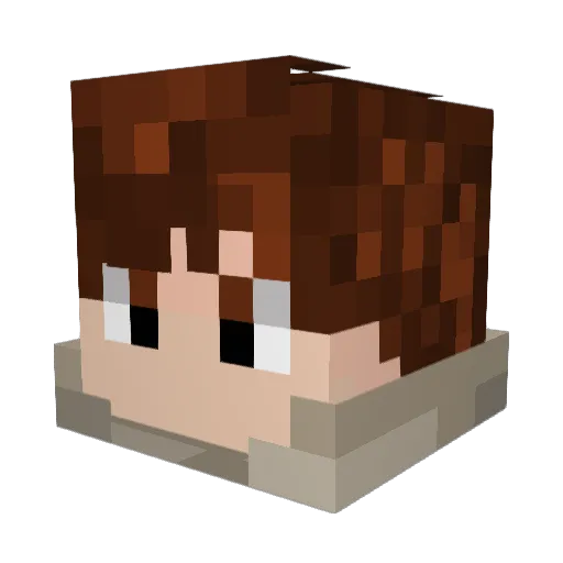 iBocks Minecraft avatar head, 3D render