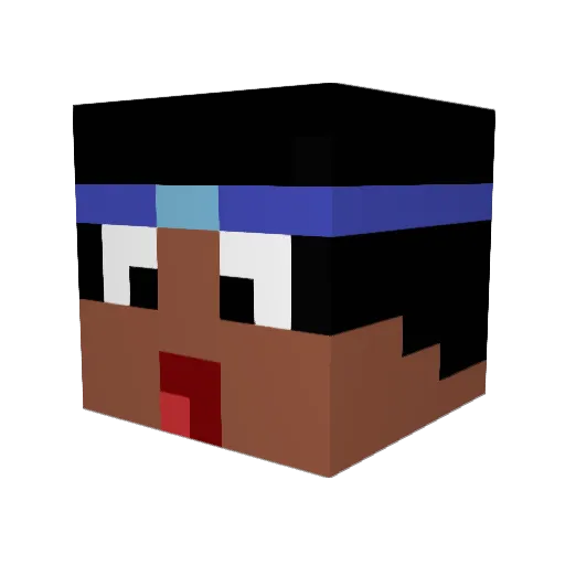 iBroom Minecraft avatar head, 3D render