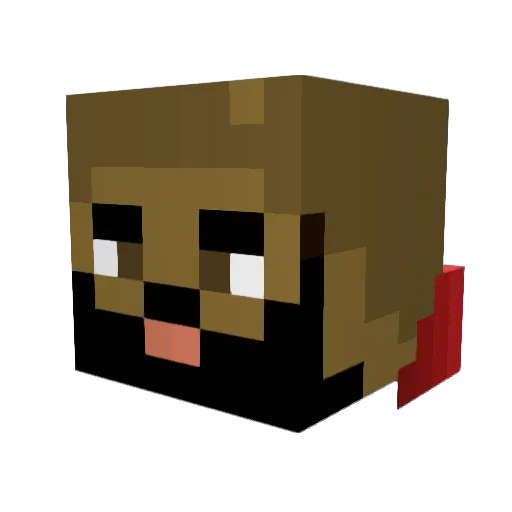 iBusster Minecraft avatar head, 3D render