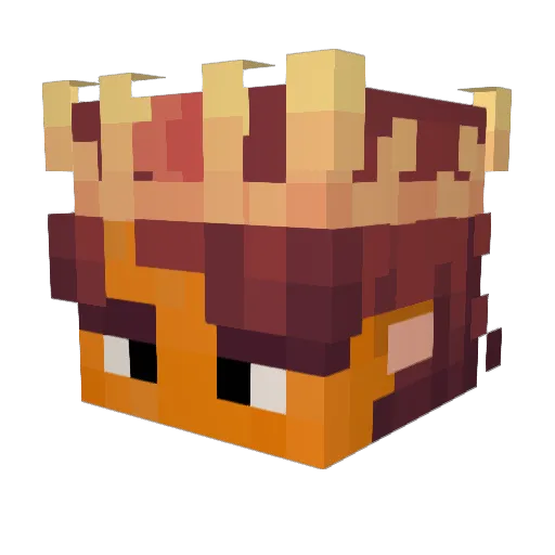 iCarroto Minecraft avatar head, 3D render
