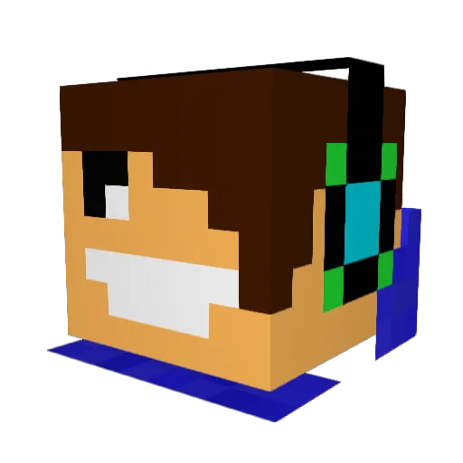 iCelo Minecraft avatar head, 3D render