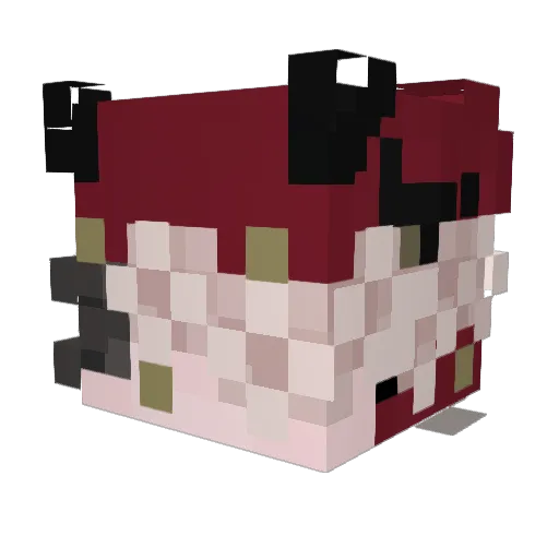 iClwn Minecraft avatar head, 3D render