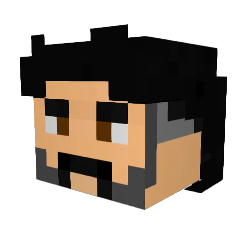 iCrm Minecraft avatar head, 3D render