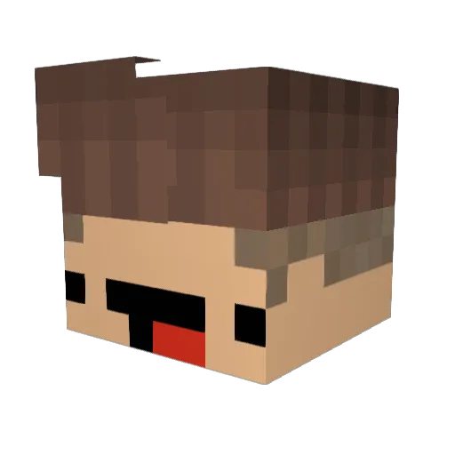 iCubitoArdiente Minecraft avatar head, 3D render