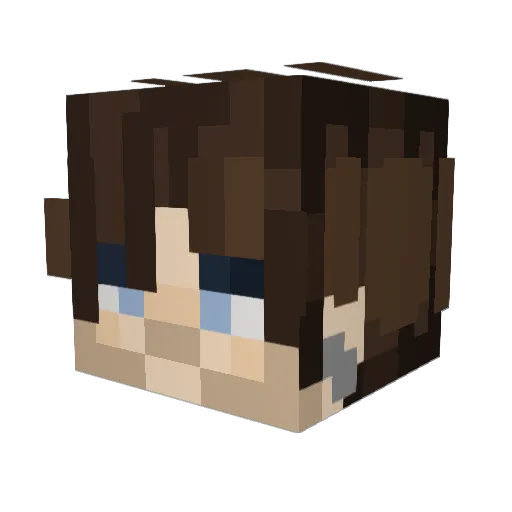 iDahm Minecraft avatar head, 3D render