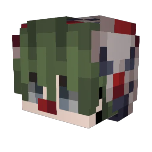 iDeepzNP Minecraft avatar head, 3D render