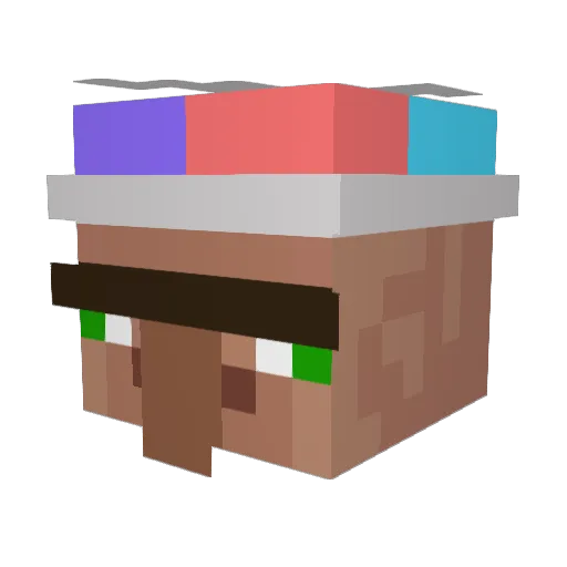 iDoor Minecraft avatar head, 3D render