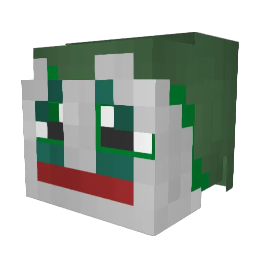 iDupesAttention Minecraft avatar head, 3D render