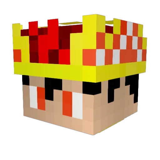 iElementalKing Minecraft avatar head, 3D render