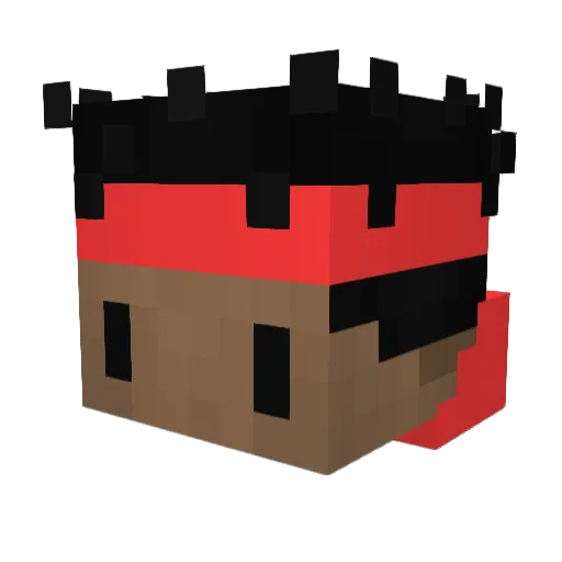 iFlqdeon Minecraft avatar head, 3D render