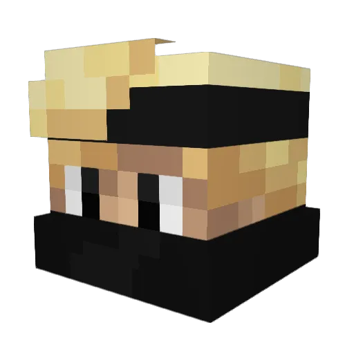 iGeckoo Minecraft avatar head, 3D render