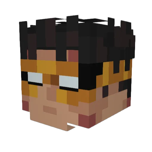 iGenji Minecraft avatar head, 3D render