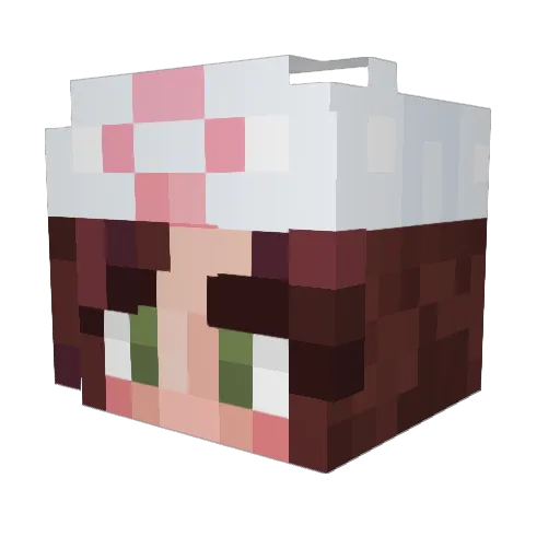 iGirlGeek Minecraft avatar head, 3D render