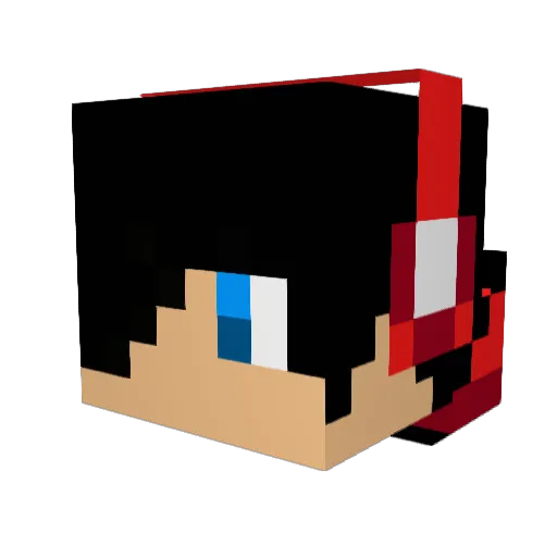 iGl3nnu Minecraft avatar head, 3D render