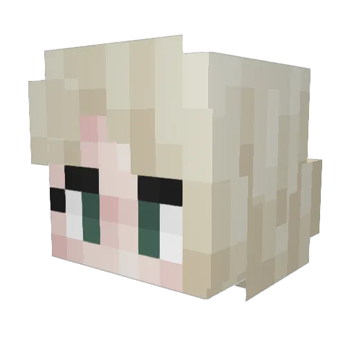 iHXYU_ Minecraft avatar head, 3D render