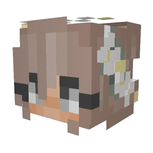 iHandhaving Minecraft avatar head, 3D render