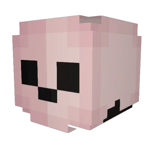iHeartBell Minecraft avatar head, 3D render