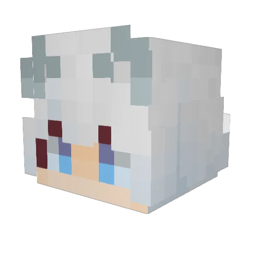 iHelixO Minecraft avatar head, 3D render