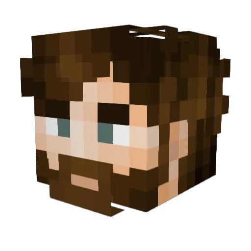 iHysterical Minecraft avatar head, 3D render