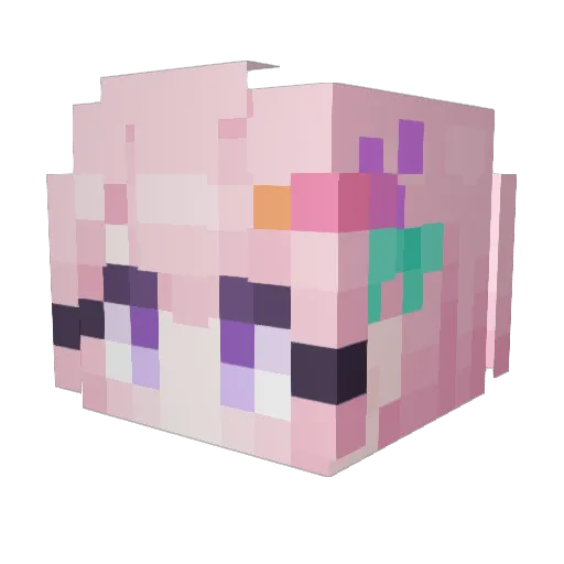 iIRoa_ Minecraft avatar head, 3D render