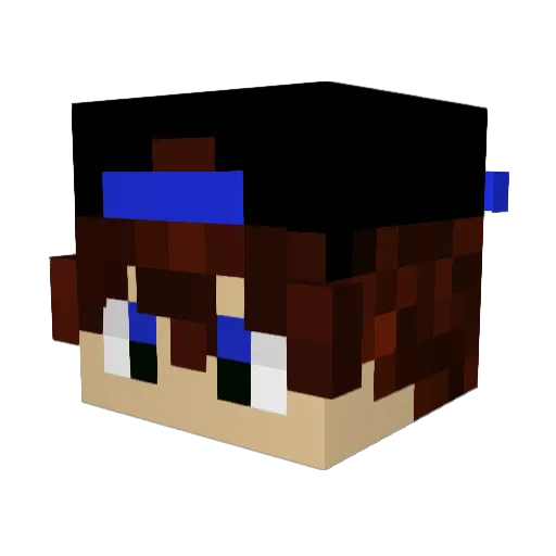 iKafebr Minecraft avatar head, 3D render