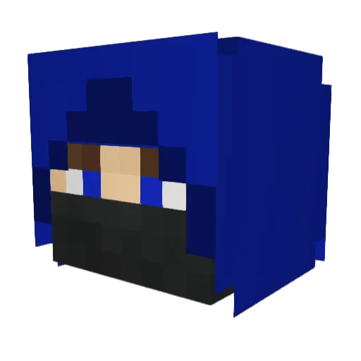 iKingBlue Minecraft avatar head, 3D render