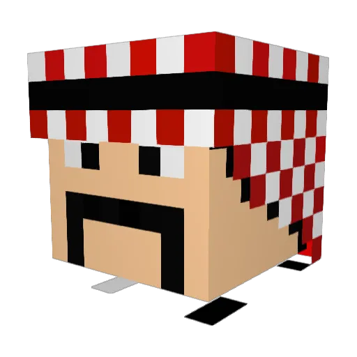 iKsA97 Minecraft avatar head, 3D render