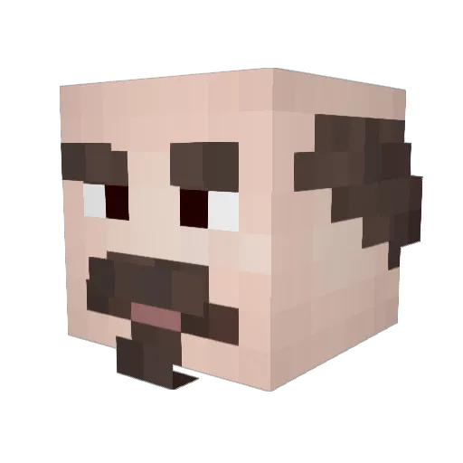 iKsaF_15 Minecraft avatar head, 3D render