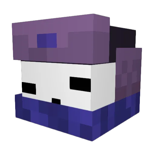 iLuwer Minecraft avatar head, 3D render